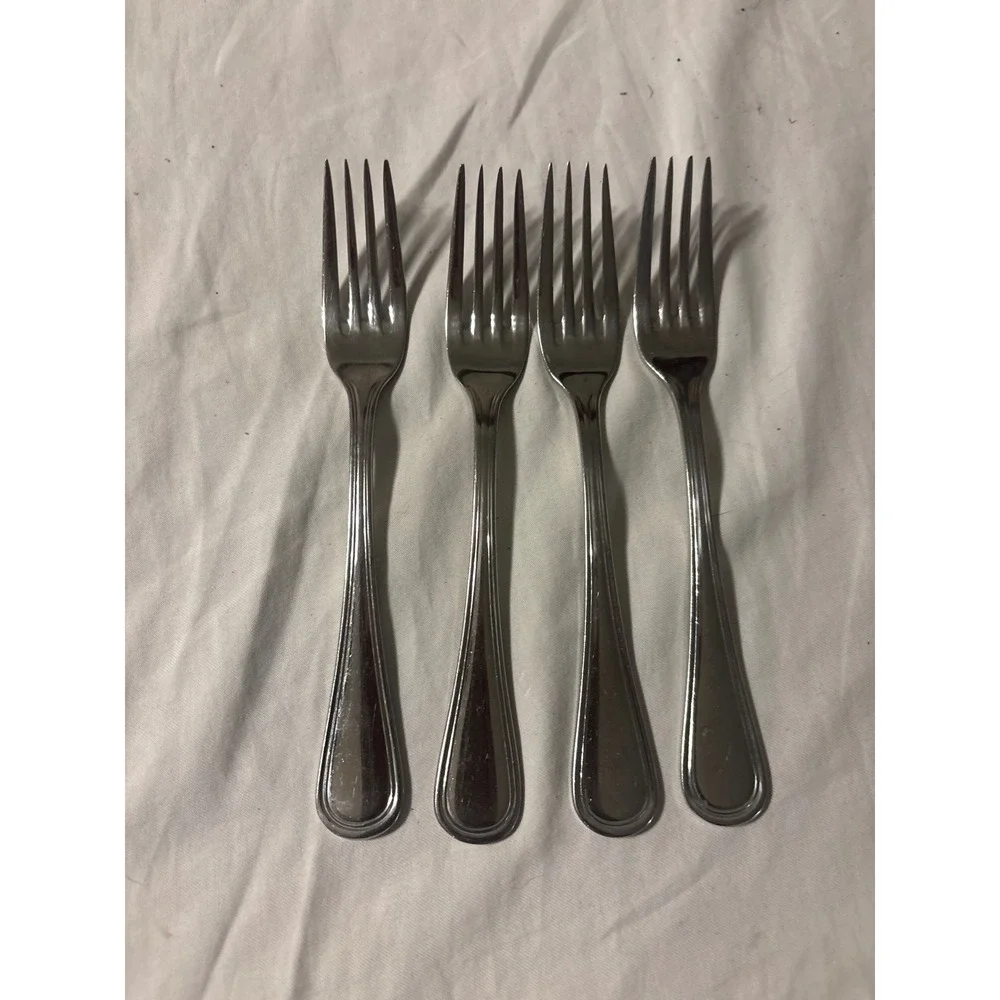 Winco Dinner Forks Set of 4 Silver 18-0 Stainless Steel Windsor Pattern